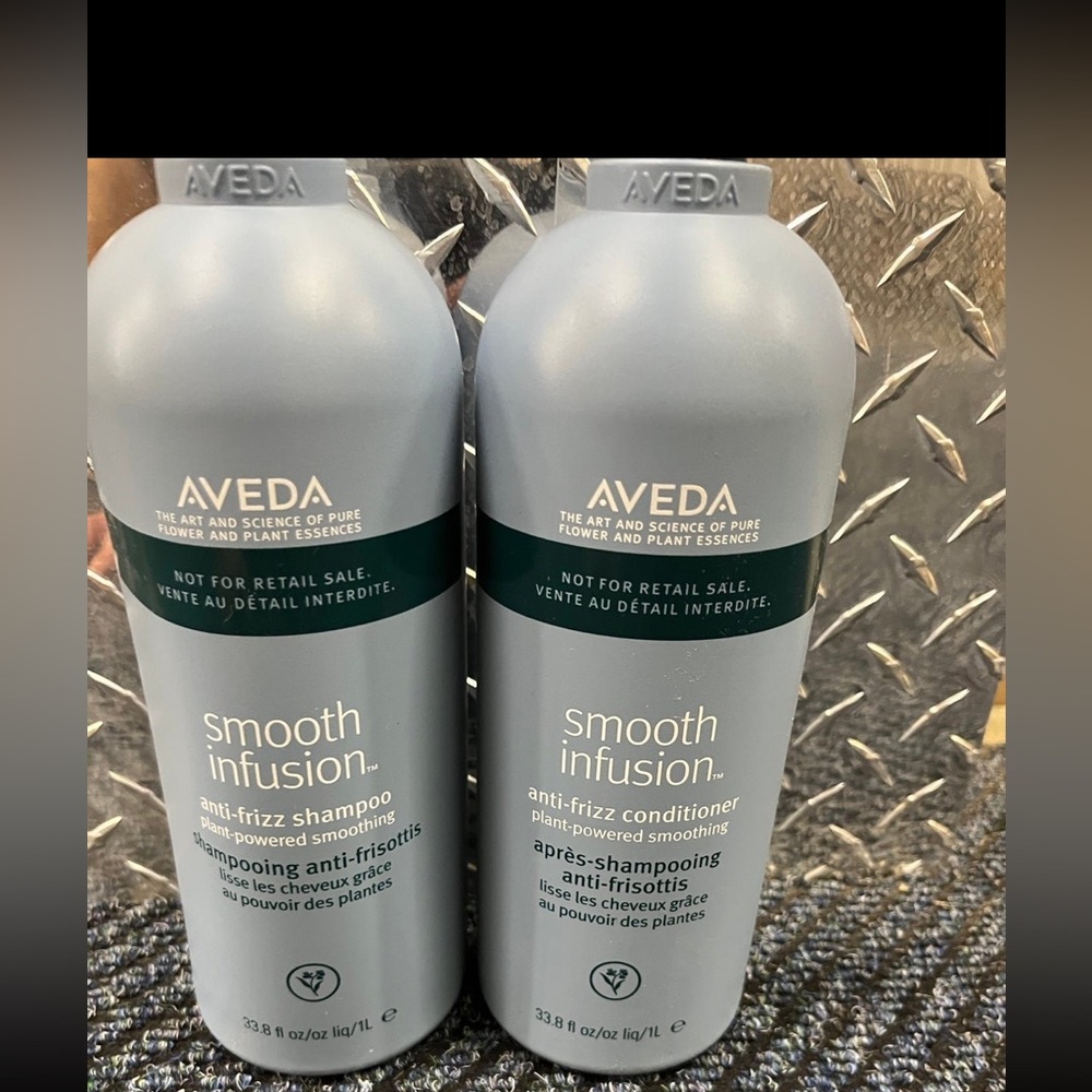 AVEDA Smooth Infusion Anti-Frizz Shampoo & Conditioner 33.8 oz Liter Duo  - Gray